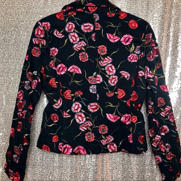Paparazzi New Rare Rose Floral Embroidered Blazer - Picture 13 of 14